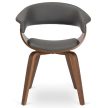 Stolička sivá / orech s ekokoženým čalúnením – GARY