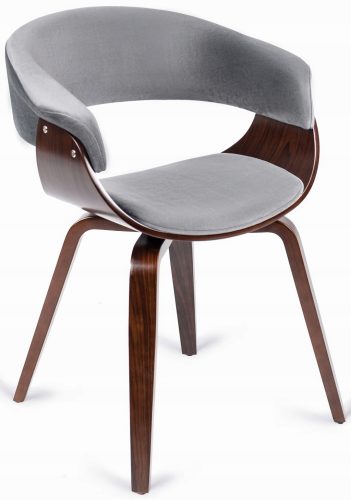 Stolička sivá / orech so zamatovým čalúnením – GARY