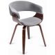 Stolička sivá / orech so zamatovým čalúnením – GARY