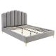 Posteľ 160x200 cm v sivej farbe s velúrovým čalúnením – GEMINI