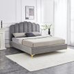Posteľ 160x200 cm v sivej farbe s velúrovým čalúnením – GEMINI