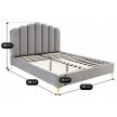 Posteľ 160x200 cm v sivej farbe s velúrovým čalúnením – GEMINI