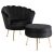Fotel lábtartóval, fekete színben, velúr kárpittal GRAND