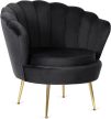 Fotel lábtartóval, fekete színben, velúr kárpittal GRAND