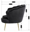 Fotel lábtartóval, fekete színben, velúr kárpittal GRAND