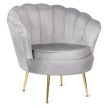 Fotel lábtartóval, szürke színben, velúr kárpittal GRAND