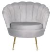 Fotel lábtartóval, szürke színben, velúr kárpittal GRAND