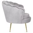 Fotel lábtartóval, szürke színben, velúr kárpittal GRAND