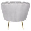 Fotel lábtartóval, szürke színben, velúr kárpittal GRAND