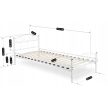 Fém ágy 90x200 cm méretben, fehér színben GRIFFIN