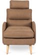Brown Lounge Armchair with Footrest HENRY