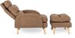 Brown Lounge Armchair with Footrest HENRY