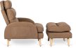 Brown Lounge Armchair with Footrest HENRY