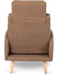 Brown Lounge Armchair with Footrest HENRY