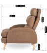 Brown Lounge Armchair with Footrest HENRY