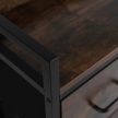 Fiókos komód rusztikus tölgy/fekete színben, 98 cm, HUDSON