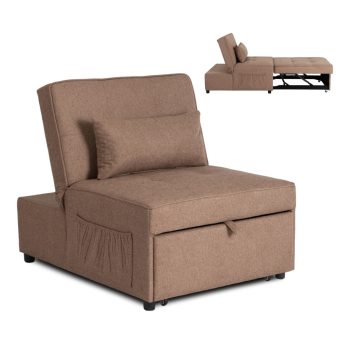 IBERIS Recliner Armchair 80 cm Brown with Sleeping Function