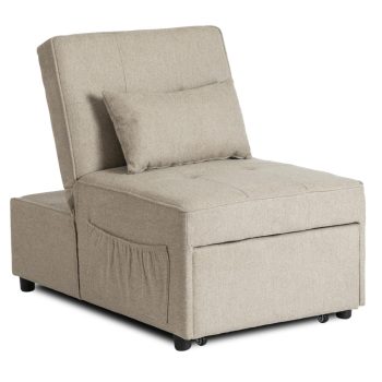 IBERIS Recliner Armchair 67 cm Beige with Sleeping Function