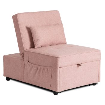 IBERIS Recliner Armchair 67 cm Pink with Sleeping Function
