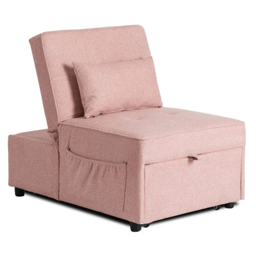 IBERIS Recliner Armchair 67 cm Pink with Sleeping Function