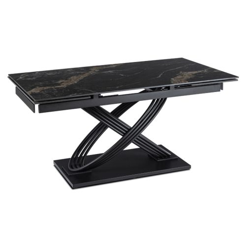 Extendable ceramic dining table 160-240 cm in black color - Ibiza