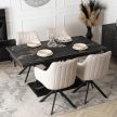 Extendable ceramic dining table 160-240 cm in black color - Ibiza