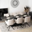 Extendable ceramic dining table 160-240 cm in black color - Ibiza