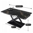 Extendable ceramic dining table 160-240 cm in black color - Ibiza