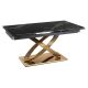 Extendable ceramic dining table 160-240 cm in black marble/gold finish - Ibiza