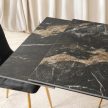 Extendable ceramic dining table 160-240 cm in black marble/gold finish - Ibiza