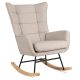 JACKSON Rocking Chair Beige Fabric/Walnut Effect