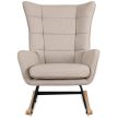JACKSON Rocking Chair Beige Fabric/Walnut Effect