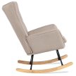 JACKSON Rocking Chair Beige Fabric/Walnut Effect
