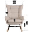 JACKSON Rocking Chair Beige Fabric/Walnut Effect