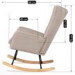 JACKSON Rocking Chair Beige Fabric/Walnut Effect