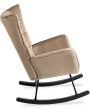 JACKSON Rocking Chair Beige Velvet Upholstery