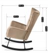 JACKSON Rocking Chair Beige Velvet Upholstery