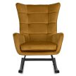 JACKSON Rocking Chair Mustard Velvet Upholstery