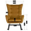 JACKSON Rocking Chair Mustard Velvet Upholstery