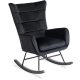 JACKSON Rocking Chair Black Velvet Upholstery