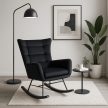 JACKSON Rocking Chair Black Velvet Upholstery