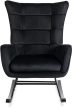 JACKSON Rocking Chair Black Velvet Upholstery