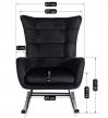 JACKSON Rocking Chair Black Velvet Upholstery