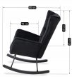 JACKSON Rocking Chair Black Velvet Upholstery