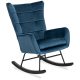 JACKSON Rocking Chair Dark Blue Velvet Upholstery