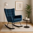 JACKSON Rocking Chair Dark Blue Velvet Upholstery