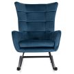 JACKSON Rocking Chair Dark Blue Velvet Upholstery
