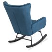 JACKSON Rocking Chair Dark Blue Velvet Upholstery