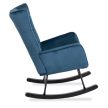 JACKSON Rocking Chair Dark Blue Velvet Upholstery