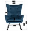 JACKSON Rocking Chair Dark Blue Velvet Upholstery